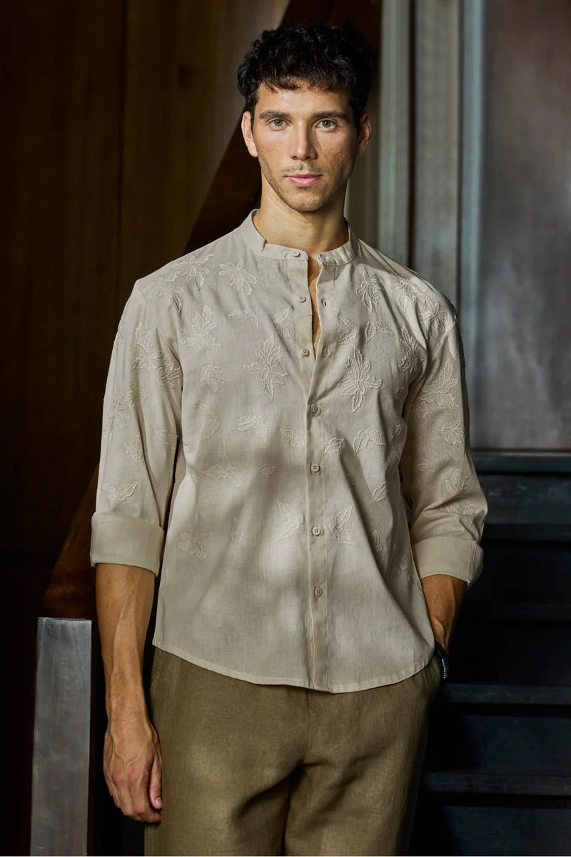 سنيتش قميص فاخر مطرز شفاف